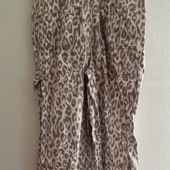 Urban Outfitters Camille Leopard Print Cheetah Cotton Zip Racerback Overalls NEW - Picture 7 of 16